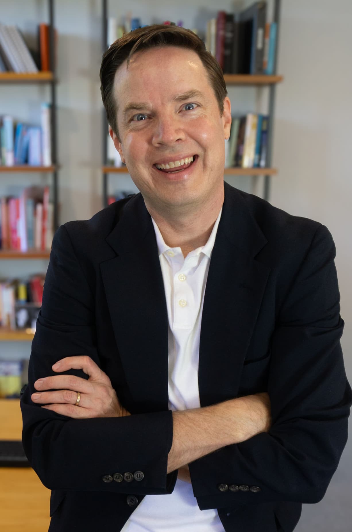 Dr. Tim Peterson, licensed Texas psychologist, in his office.